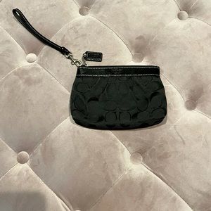 Signature Canvas Black Coach Wristlet